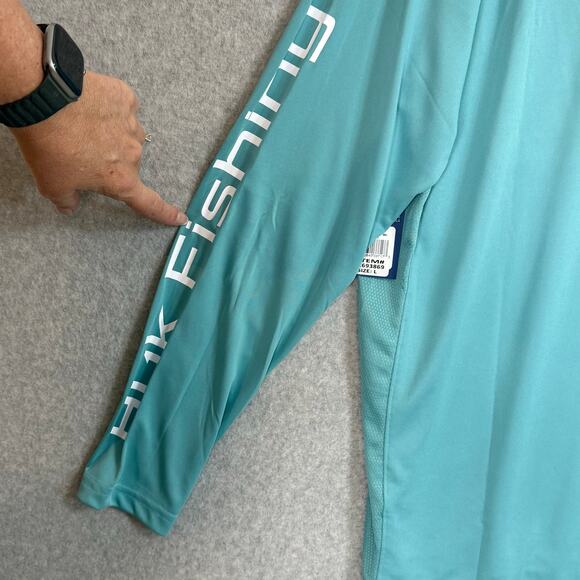 HUK Pursuit Performance Shirt Size L Crew Neck Pullover Sun Protection Fishing - Picture 8 of 16